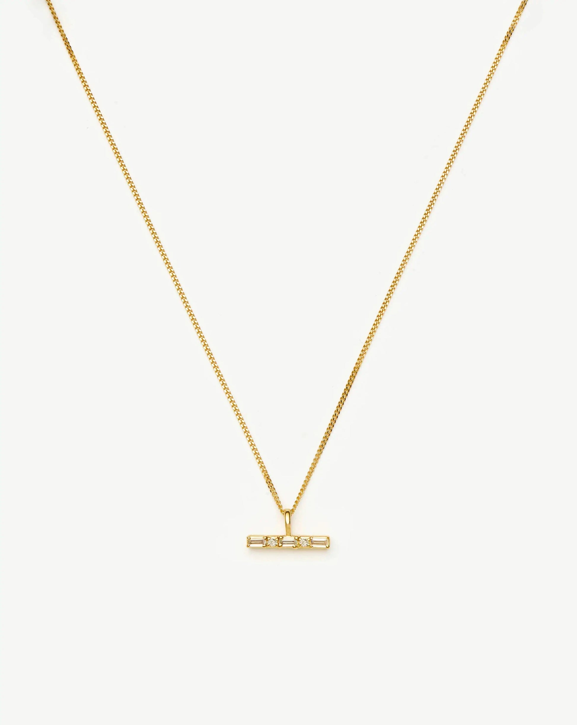 Lucy Williams T-Bar Stone Pendant Necklace | 18ct Gold Vermeil Necklaces Missoma 