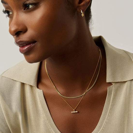 Lucy Williams T-Bar & Thin Snake Chain Necklace Set | 18ct Gold Vermeil/18ct Gold Plated Necklaces Missoma 