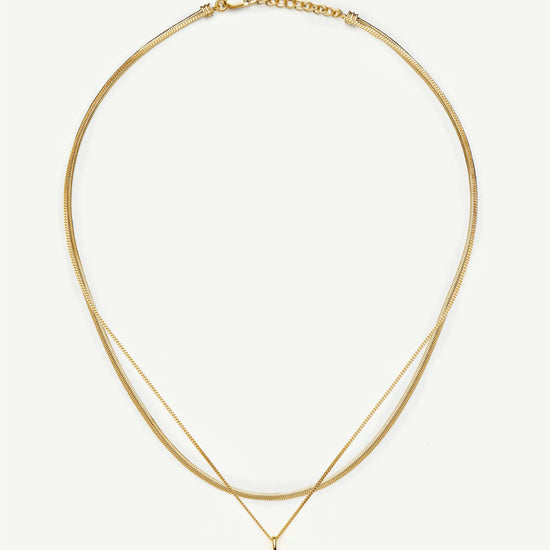 Lucy Williams T-Bar & Thin Snake Chain Necklace Set | 18ct Gold Vermeil/18ct Gold Plated Necklaces Missoma 