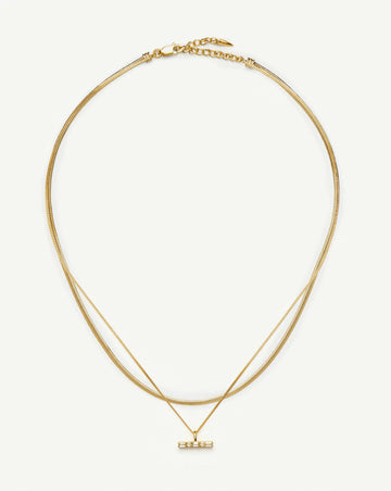 Lucy Williams T-Bar & Thin Snake Chain Necklace Set | 18ct Gold Vermeil/18ct Gold Plated Necklaces Missoma 