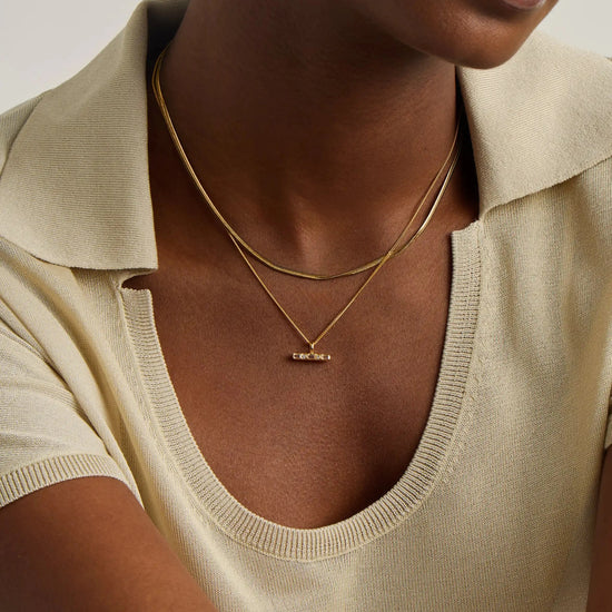 Lucy Williams T-Bar & Thin Snake Chain Necklace Set | 18ct Gold Vermeil/18ct Gold Plated Necklaces Missoma 