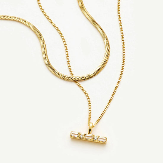Lucy Williams T-Bar & Thin Snake Chain Necklace Set | 18ct Gold Vermeil/18ct Gold Plated Necklaces Missoma 