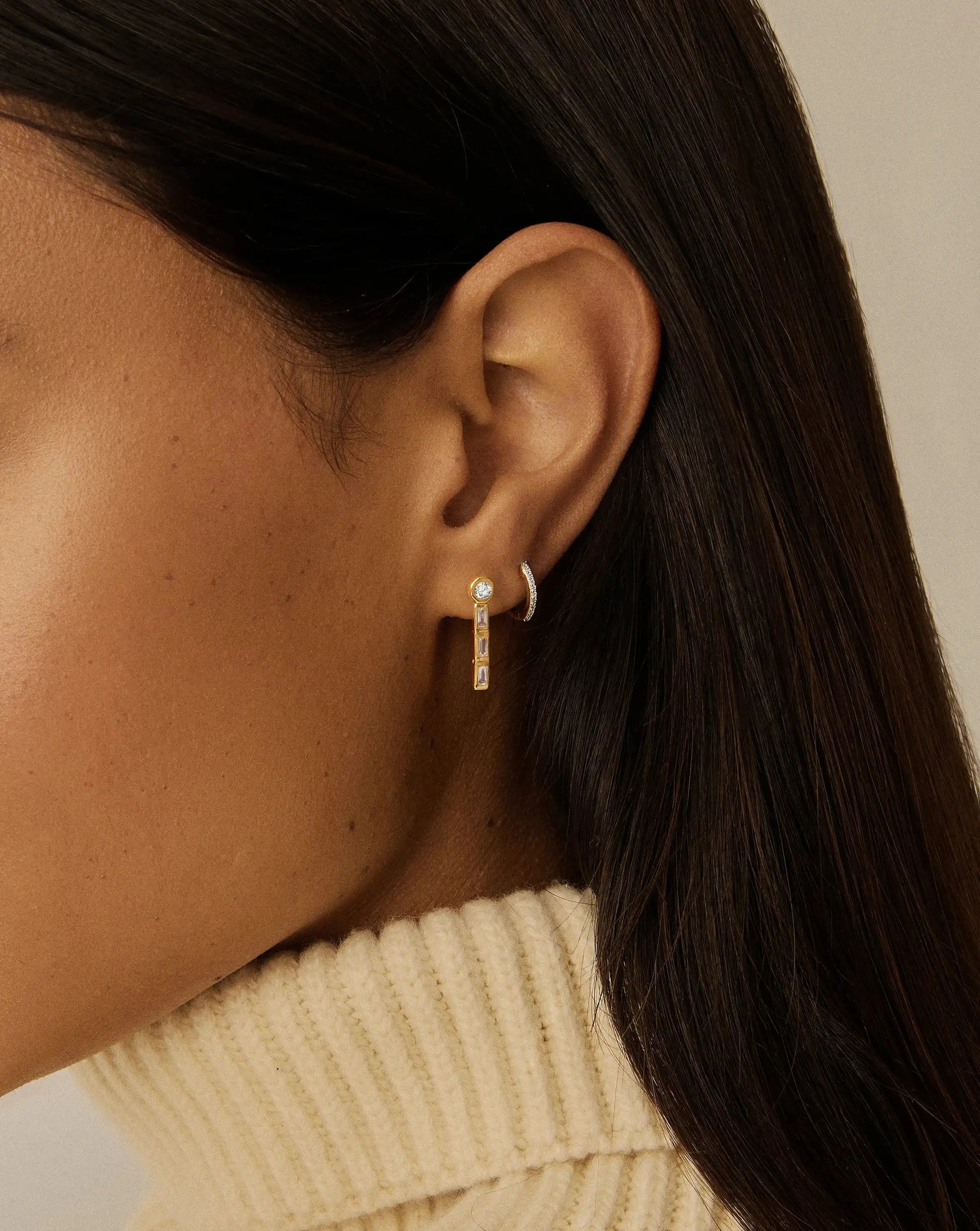 Lucy Williams Tennis Small Drop Earrings | 18ct Gold Vermeil Earrings Missoma 