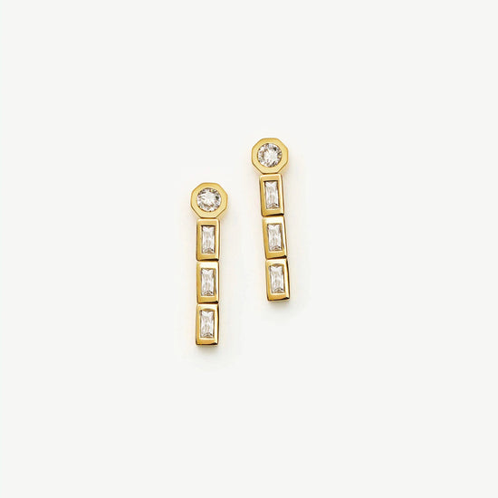 Lucy Williams Tennis Small Drop Earrings | 18ct Gold Vermeil Earrings Missoma 