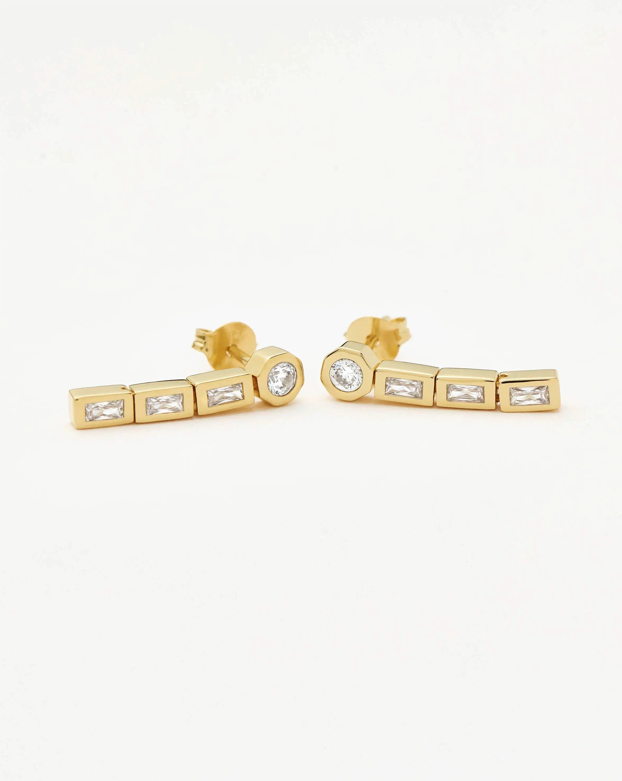 Lucy Williams Tennis Small Drop Earrings | 18ct Gold Vermeil Earrings Missoma 