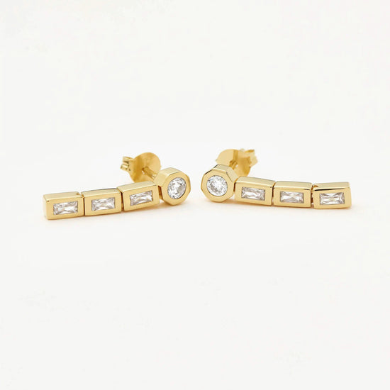 Lucy Williams Tennis Small Drop Earrings | 18ct Gold Vermeil Earrings Missoma 