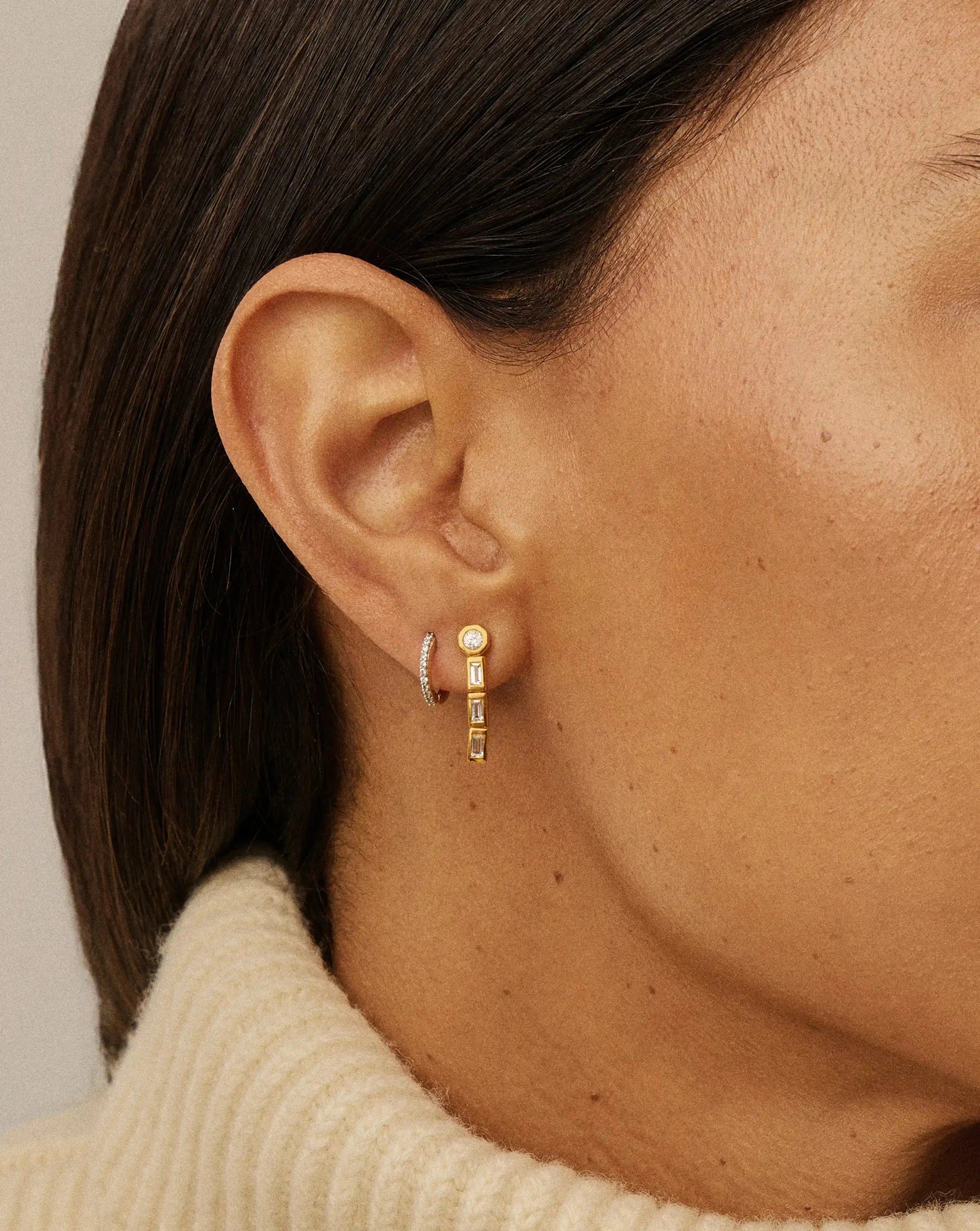 Lucy Williams Tennis Small Drop Earrings | 18ct Gold Vermeil Earrings Missoma 