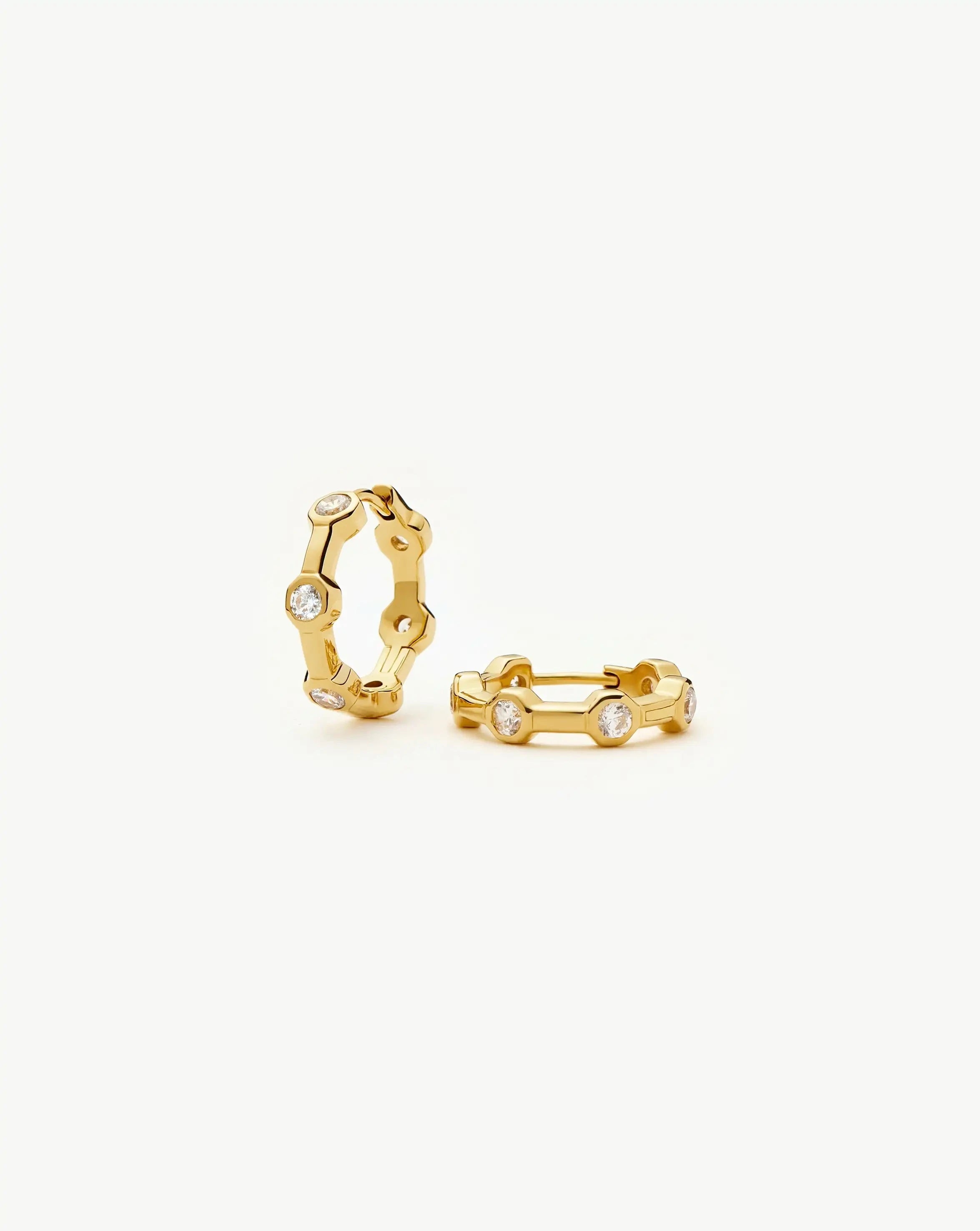 Lucy Williams Tennis Small Hoop Earrings | 18ct Gold Plated Earrings Missoma 