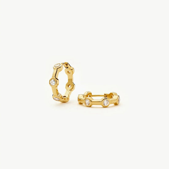 Lucy Williams Tennis Small Hoop Earrings | 18ct Gold Plated Earrings Missoma 