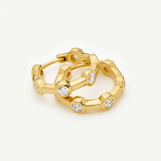 Lucy Williams Tennis Small Hoop Earrings | 18ct Gold Plated Earrings Missoma 