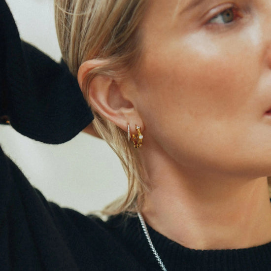 Lucy Williams Tennis Small Hoop Earrings | 18ct Gold Plated Earrings Missoma 