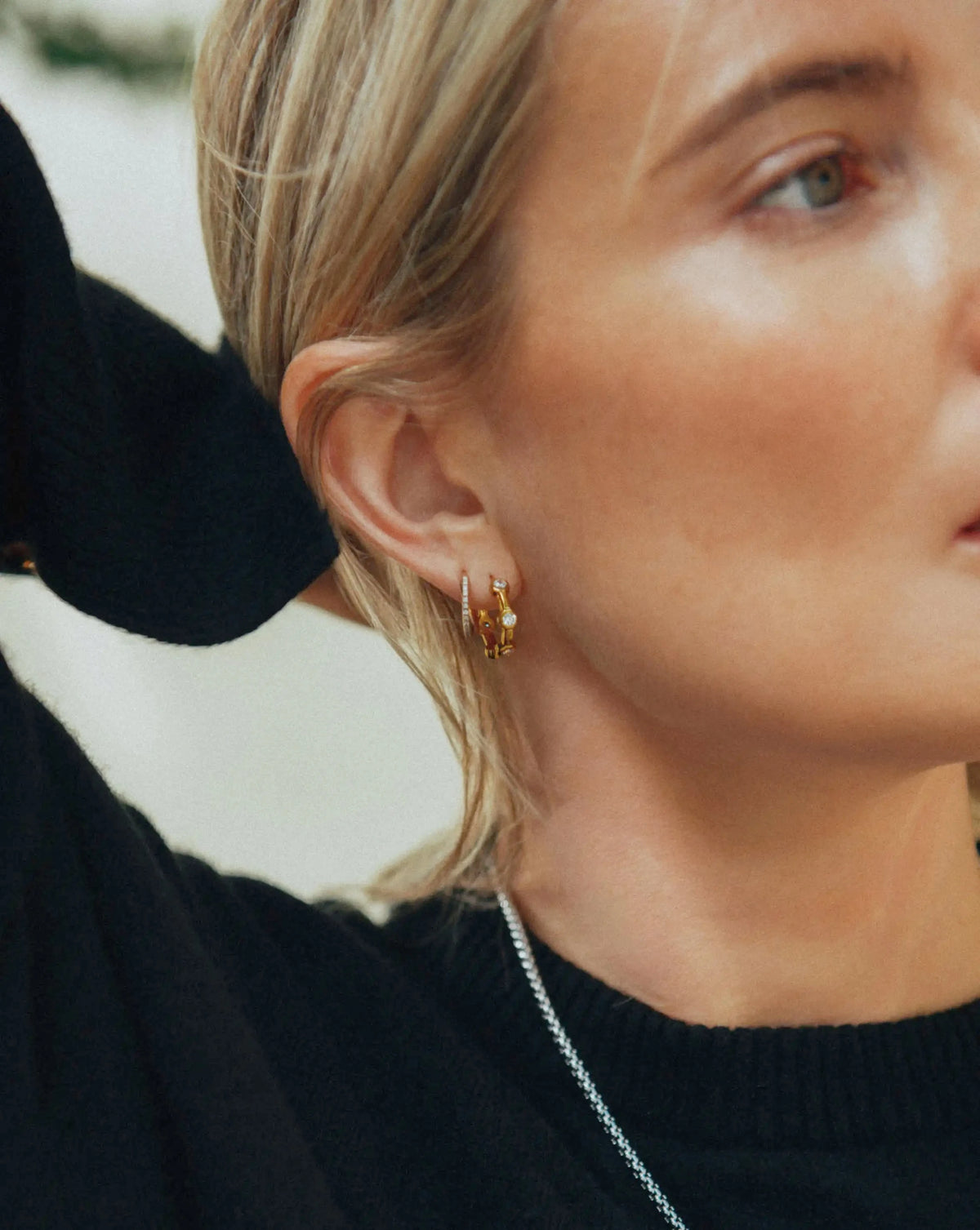 Lucy Williams Tennis Small Hoop Earrings | 18ct Gold Plated Earrings Missoma 