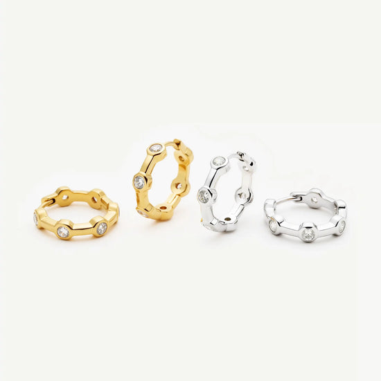 Lucy Williams Tennis Small Hoop Earrings | 18ct Gold Plated Earrings Missoma 