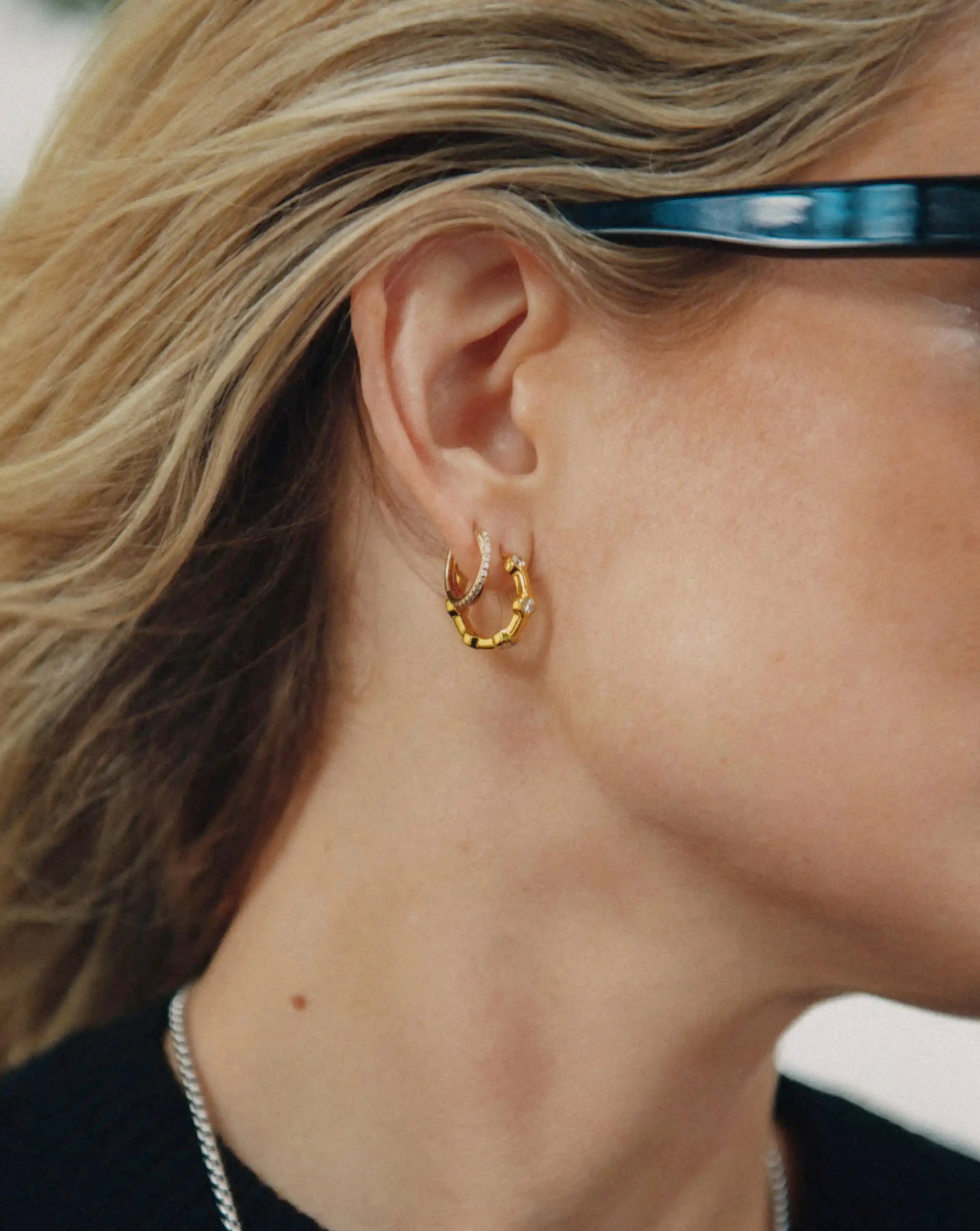 Lucy Williams Tennis Small Hoop Earrings | 18ct Gold Plated Earrings Missoma 