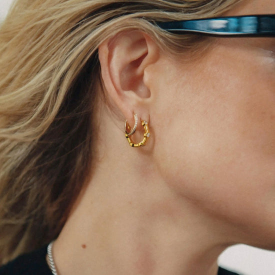 Lucy Williams Tennis Small Hoop Earrings | 18ct Gold Plated Earrings Missoma 