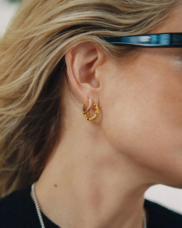 Lucy Williams Tennis Small Hoop Earrings | 18ct Gold Plated Earrings Missoma 