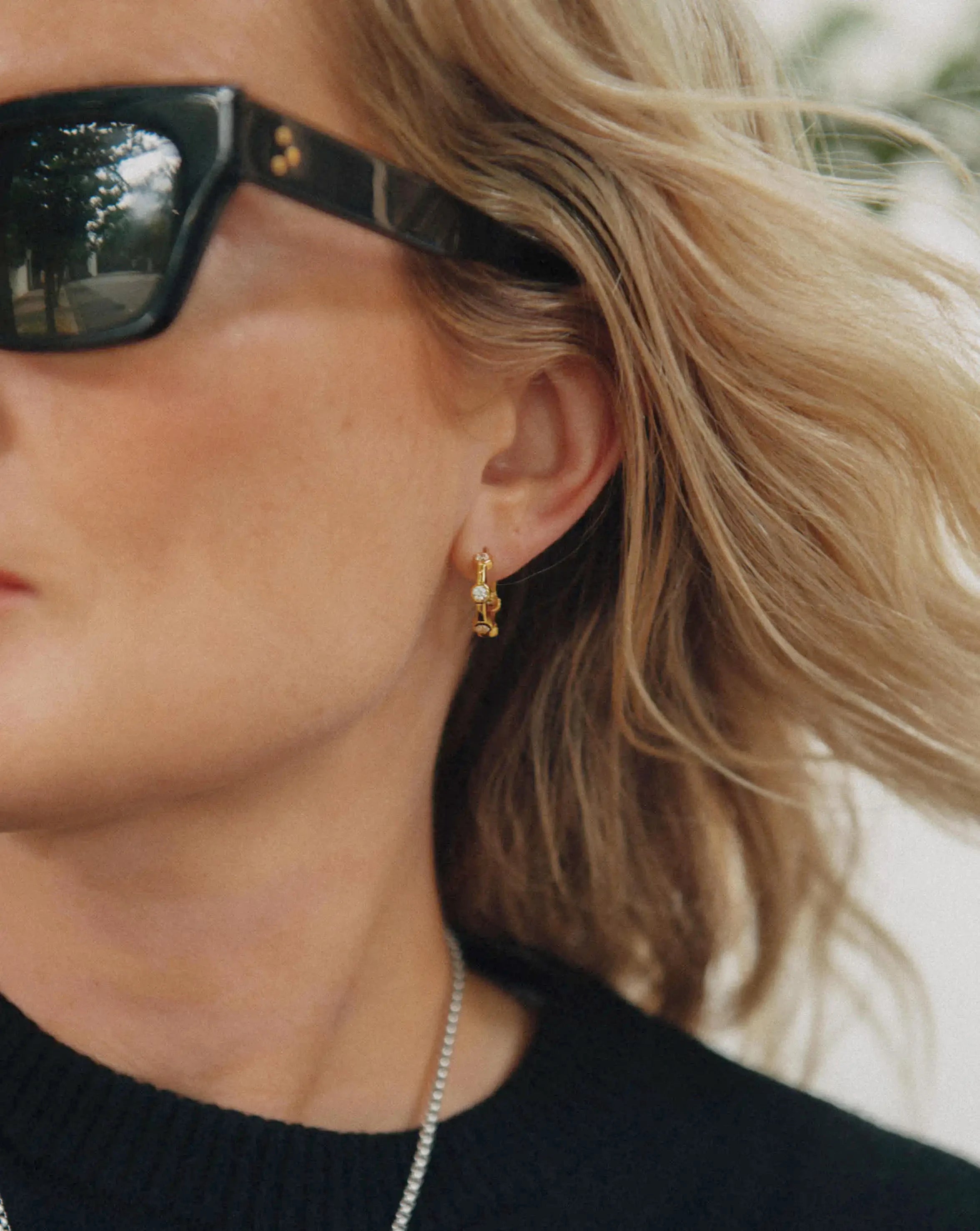 Lucy Williams Tennis Small Hoop Earrings | 18ct Gold Plated Earrings Missoma 