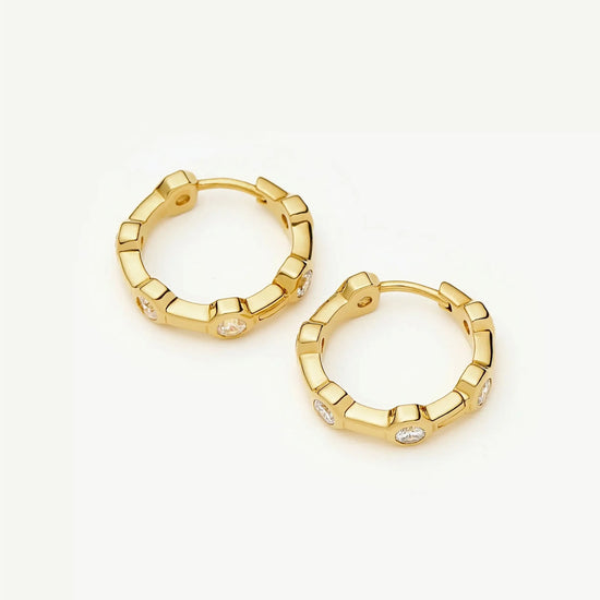 Lucy Williams Tennis Small Hoop Earrings | 18ct Gold Plated Earrings Missoma 
