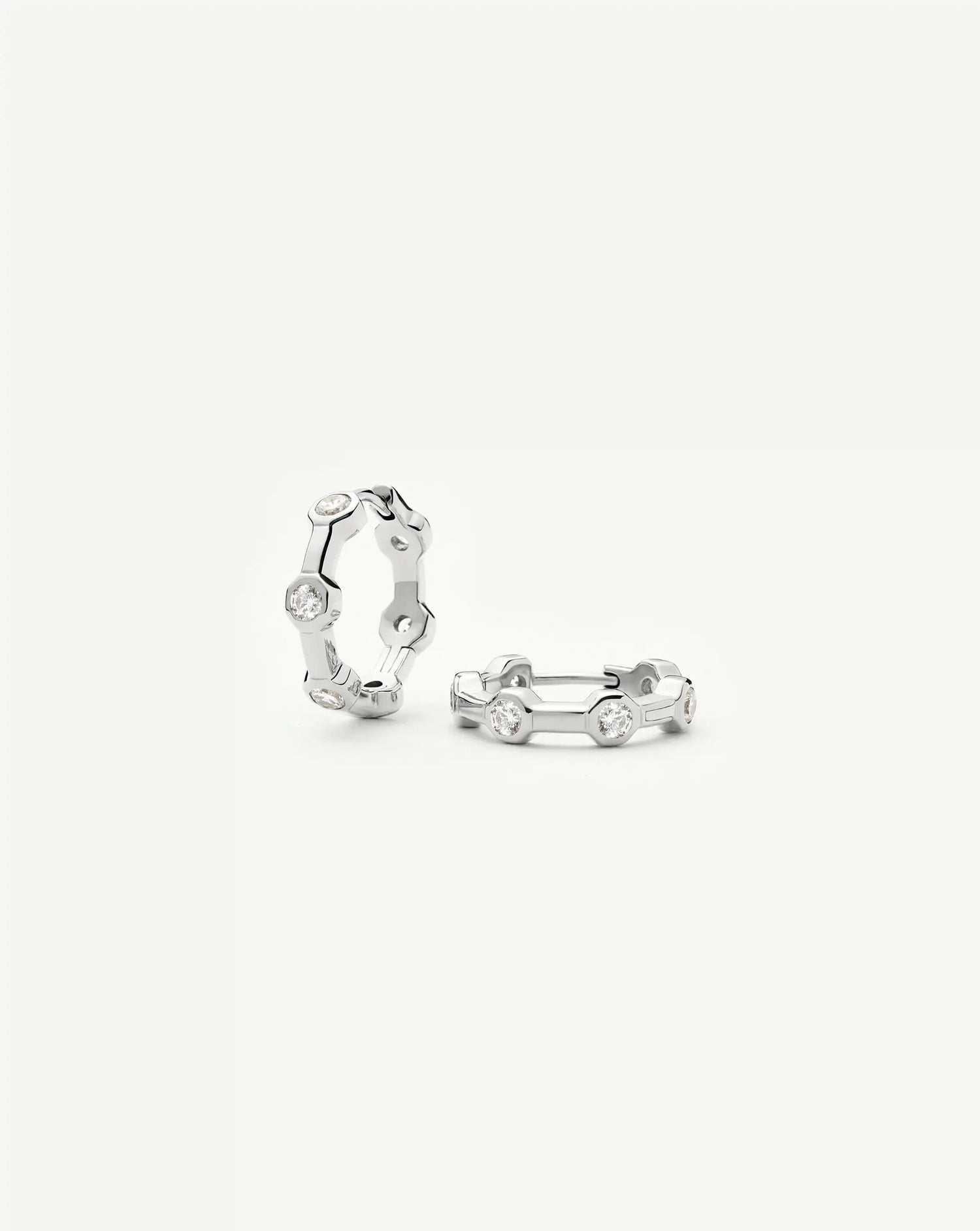 Lucy Williams Tennis Small Hoop Earrings | Silver Plated Earrings Missoma 