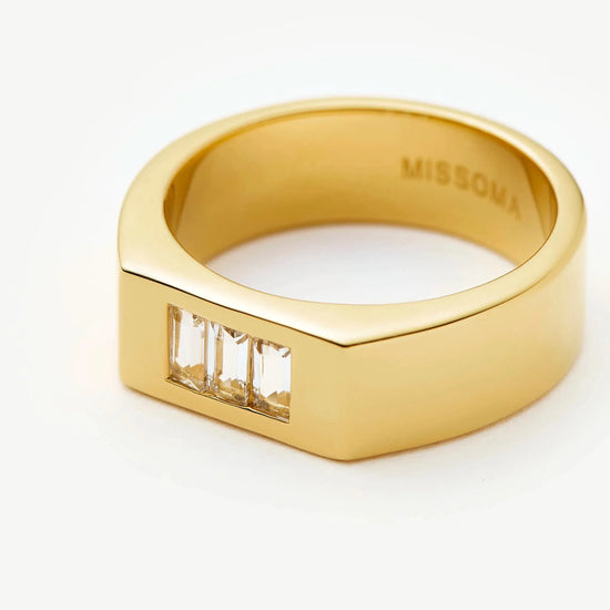 Lucy Williams Triple Stone Chunky Ring | 18ct Gold Plated Rings Missoma 