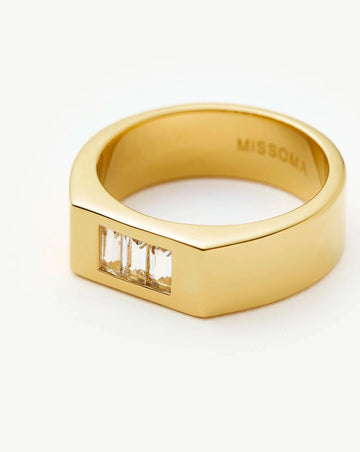 Lucy Williams Triple Stone Chunky Ring | 18ct Gold Plated Rings Missoma 