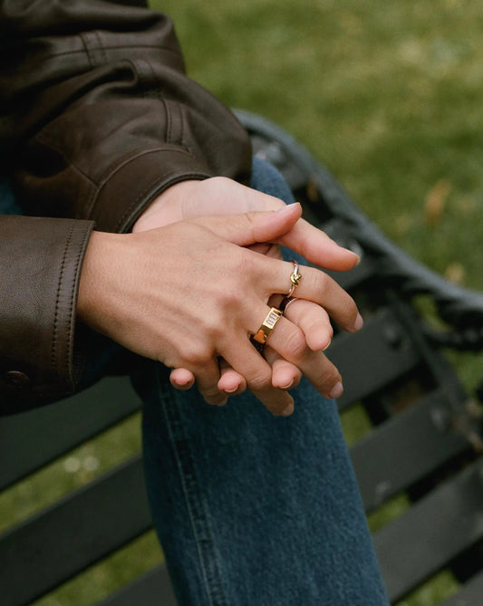 Lucy Williams Triple Stone Chunky Ring | 18ct Gold Plated Rings Missoma 