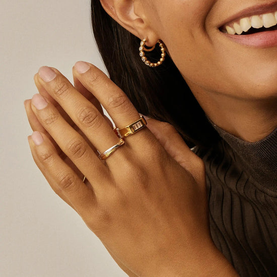 Lucy Williams Triple Stone Chunky Ring | 18ct Gold Plated Rings Missoma 