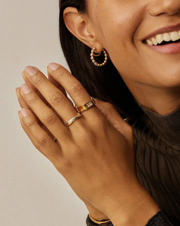 Lucy Williams Triple Stone Chunky Ring | 18ct Gold Plated Rings Missoma 