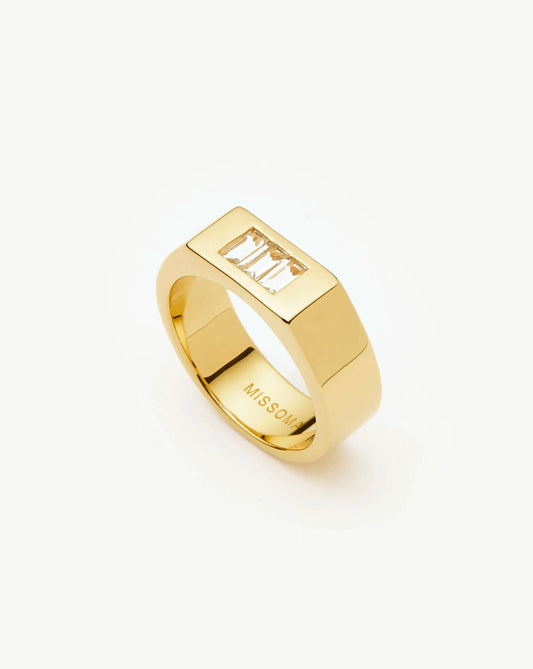 Lucy Williams Triple Stone Chunky Ring | 18ct Gold Plated Rings Missoma 
