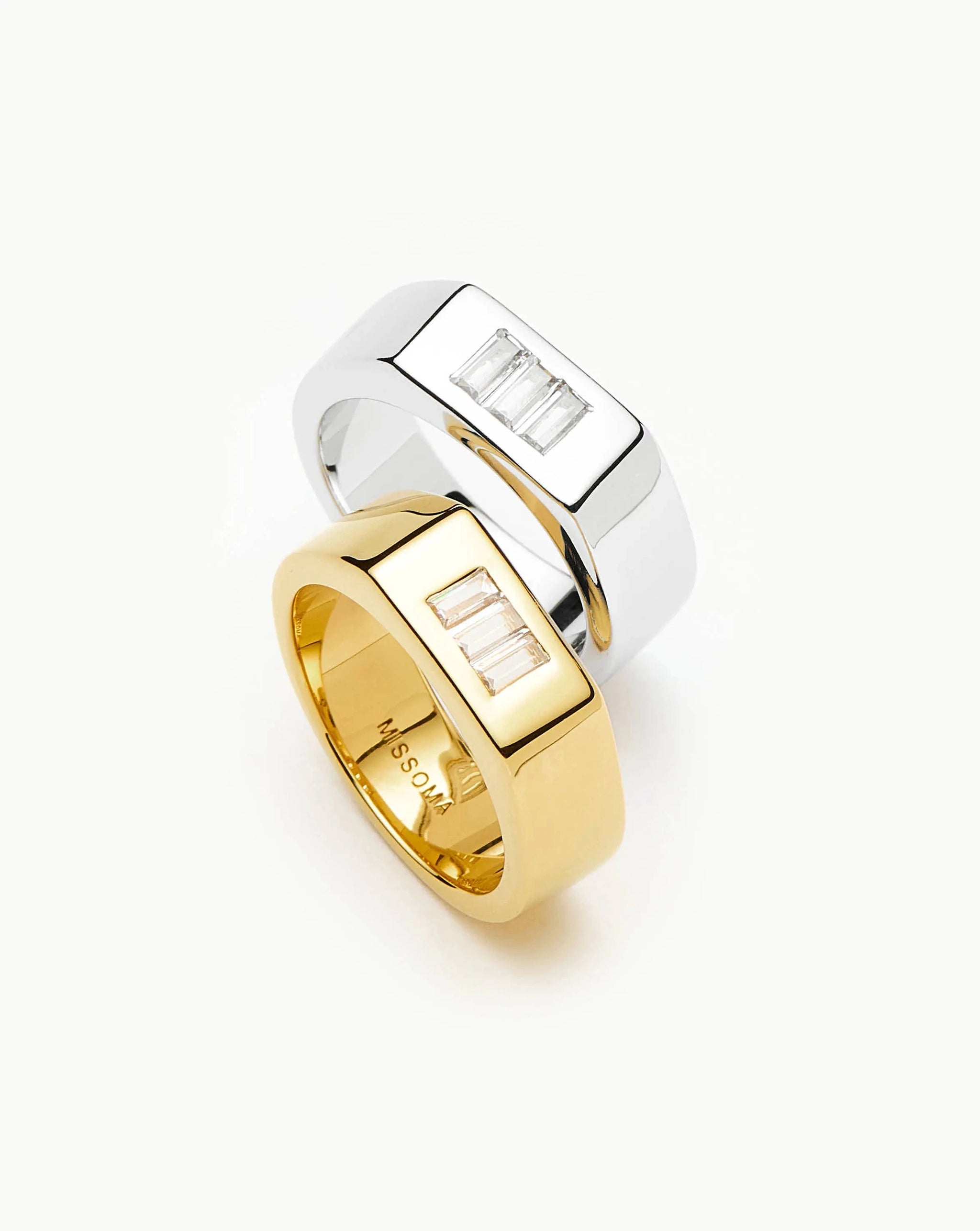 Lucy Williams Triple Stone Chunky Ring | 18ct Gold Plated Rings Missoma 