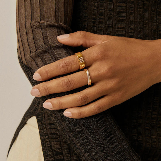 Lucy Williams Triple Stone Chunky Ring | 18ct Gold Plated Rings Missoma 