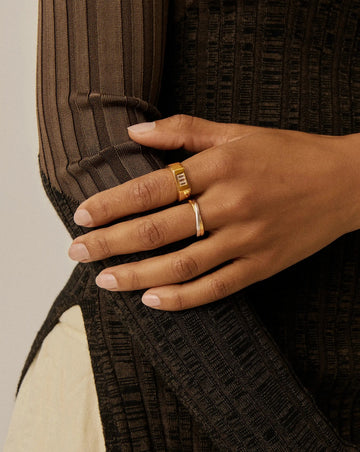 Lucy Williams Triple Stone Chunky Ring | 18ct Gold Plated Rings Missoma 