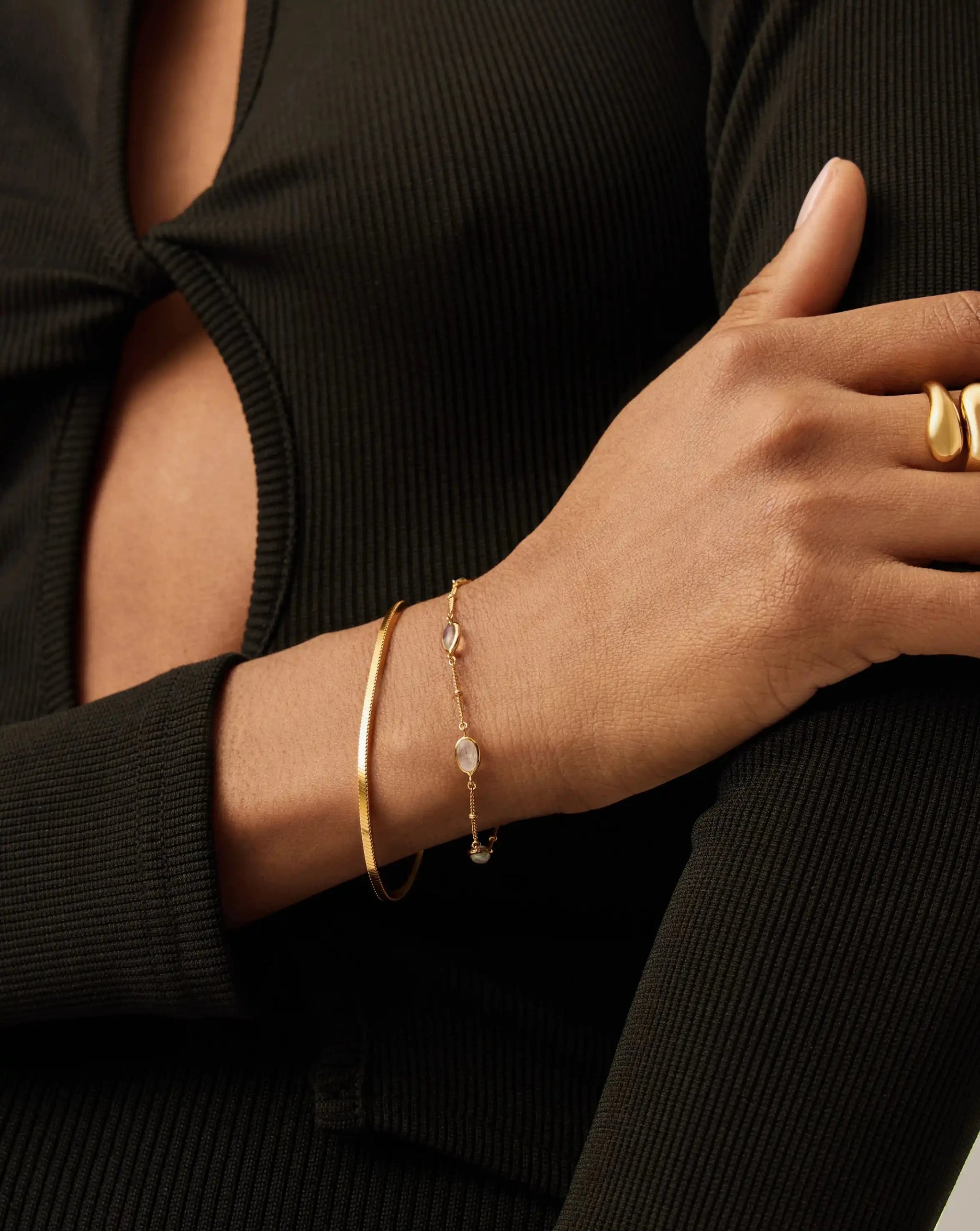 Magma Gemstone Charm Bracelet | 18ct Recycled Gold Vermeil on Recycled Sterling Silver Bracelets Missoma 
