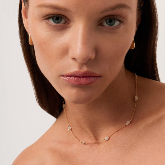 Magma Gemstone Charm Choker | 18ct Recycled Gold Vermeil on Recycled Sterling Silver Necklaces Missoma 