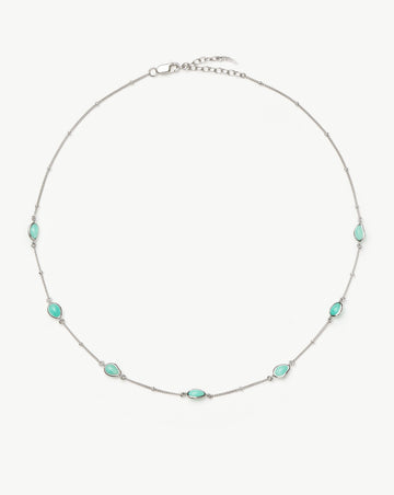 Magma Gemstone Charm Choker | Sterling Silver/Amazonite Necklaces Missoma 