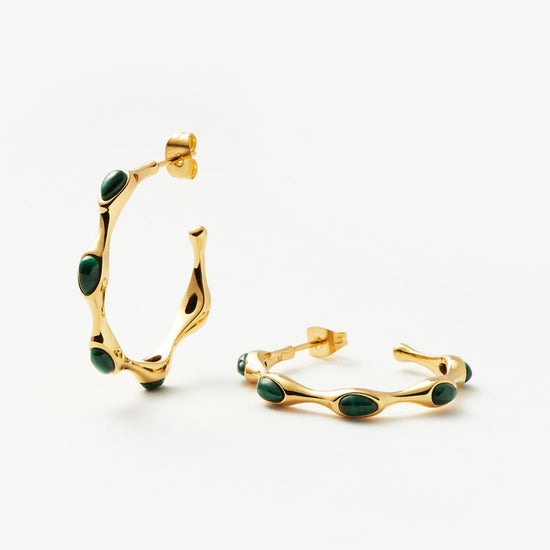 Magma Gemstone Medium Hoop Earrings | 18ct Recycled Gold Plated on Brass Earrings Missoma 