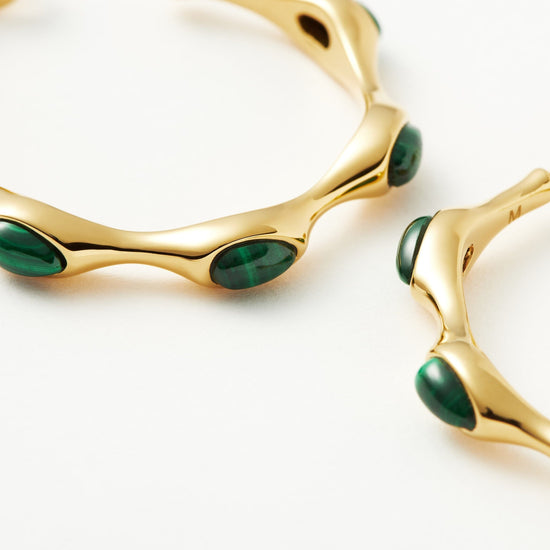 Magma Gemstone Medium Hoop Earrings | 18ct Recycled Gold Plated on Brass Earrings Missoma 