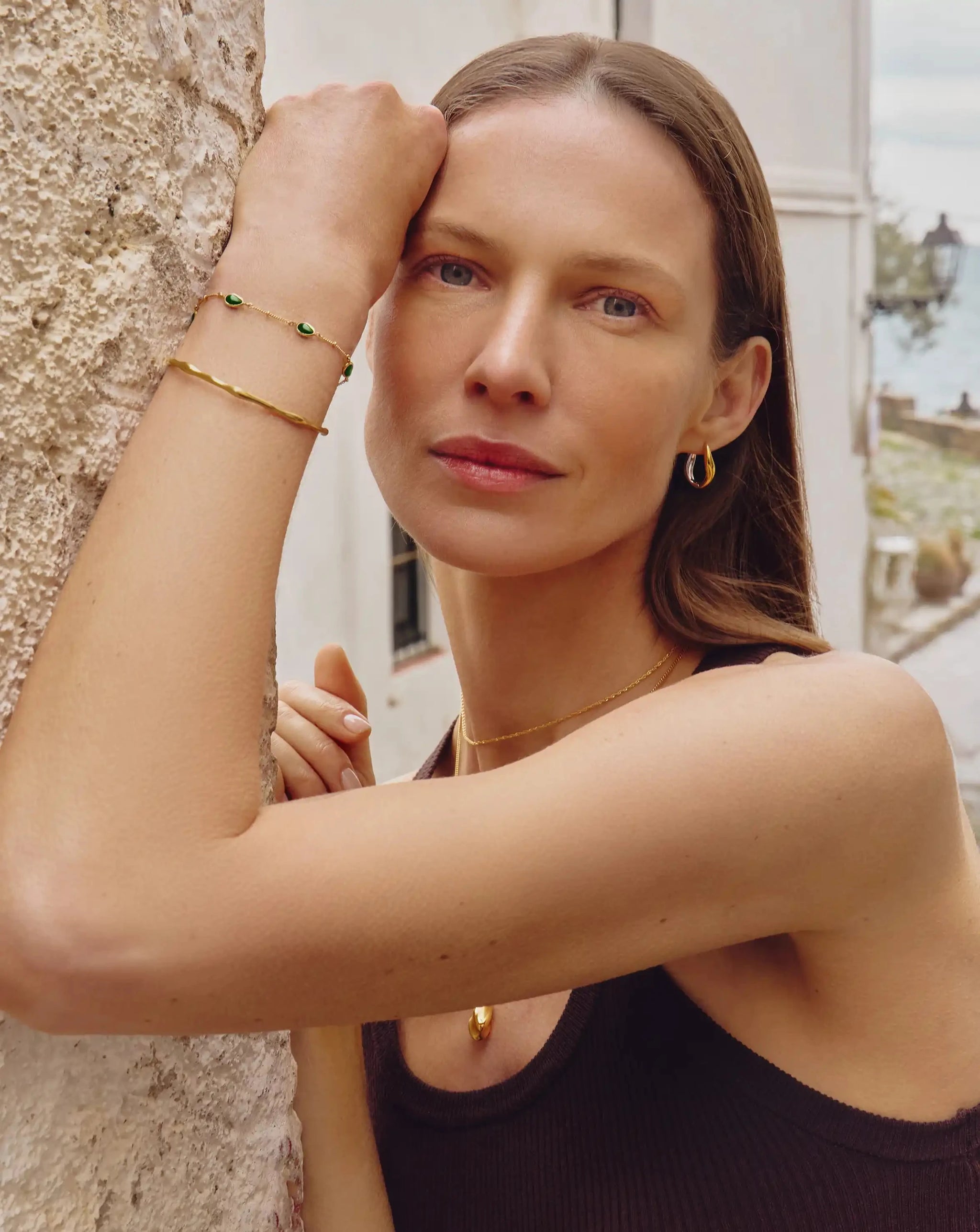 Magma Gemstone & Molten Cuff Bracelet Set | 18ct Gold Vermeil / 18ct Gold Plated Bracelets Missoma 