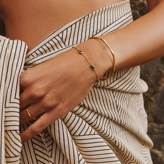 Magma Gemstone & Molten Cuff Bracelet Set | 18ct Gold Vermeil / 18ct Gold Plated Bracelets Missoma 