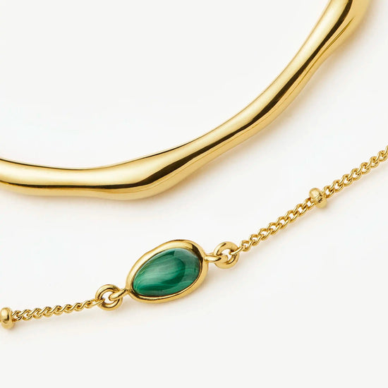 Magma Gemstone & Molten Cuff Bracelet Set | 18ct Gold Vermeil / 18ct Gold Plated Bracelets Missoma 