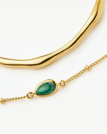 Magma Gemstone & Molten Cuff Bracelet Set | 18ct Gold Vermeil / 18ct Gold Plated Bracelets Missoma 