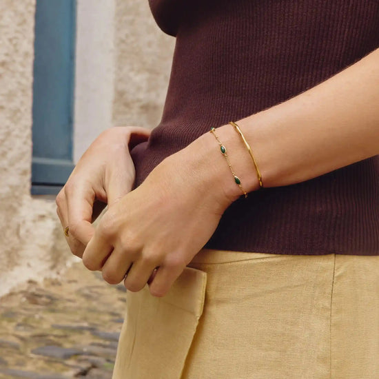 Magma Gemstone & Molten Cuff Bracelet Set | 18ct Gold Vermeil / 18ct Gold Plated Bracelets Missoma 