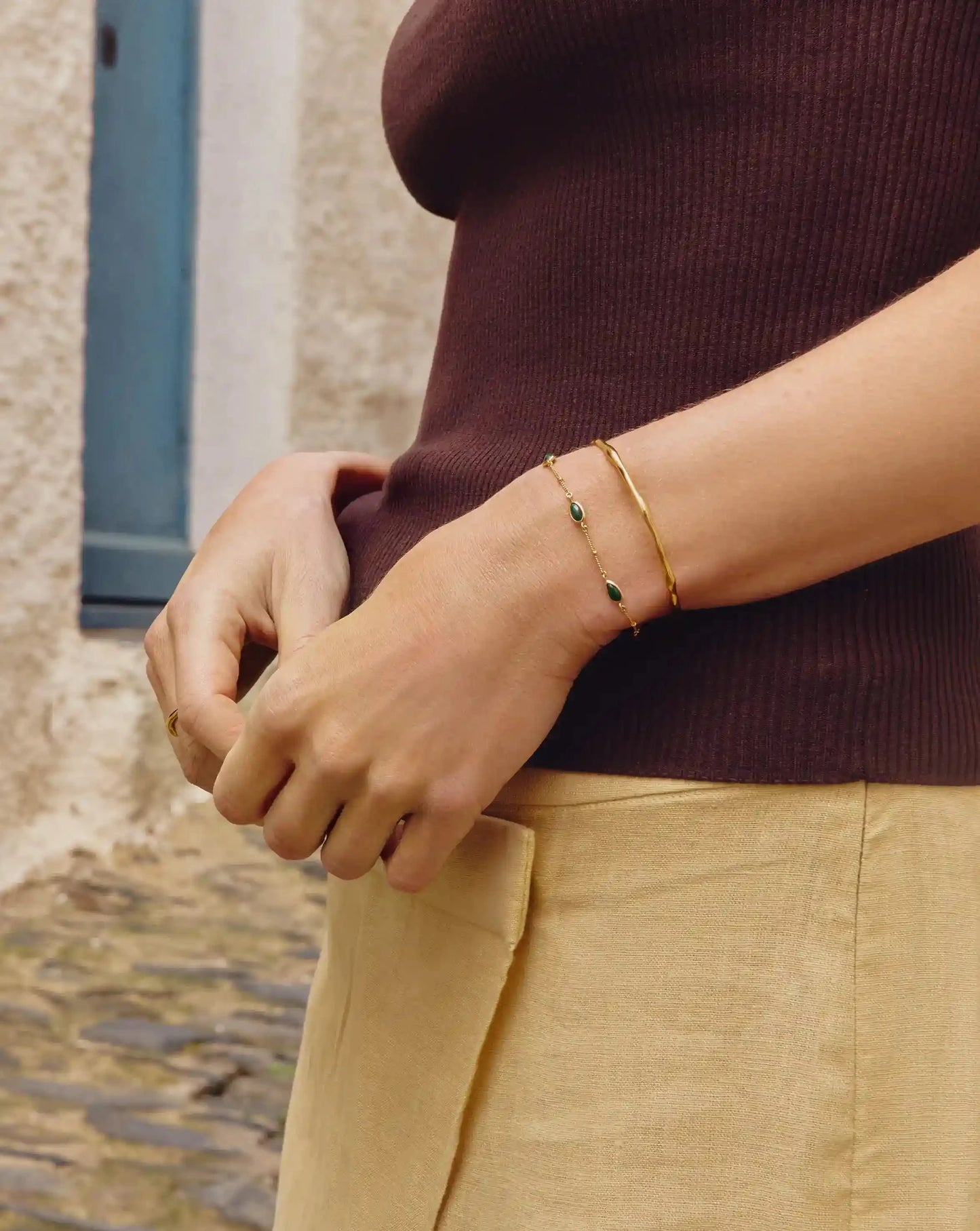 Magma Gemstone & Molten Cuff Bracelet Set | 18ct Gold Vermeil / 18ct Gold Plated Bracelets Missoma 