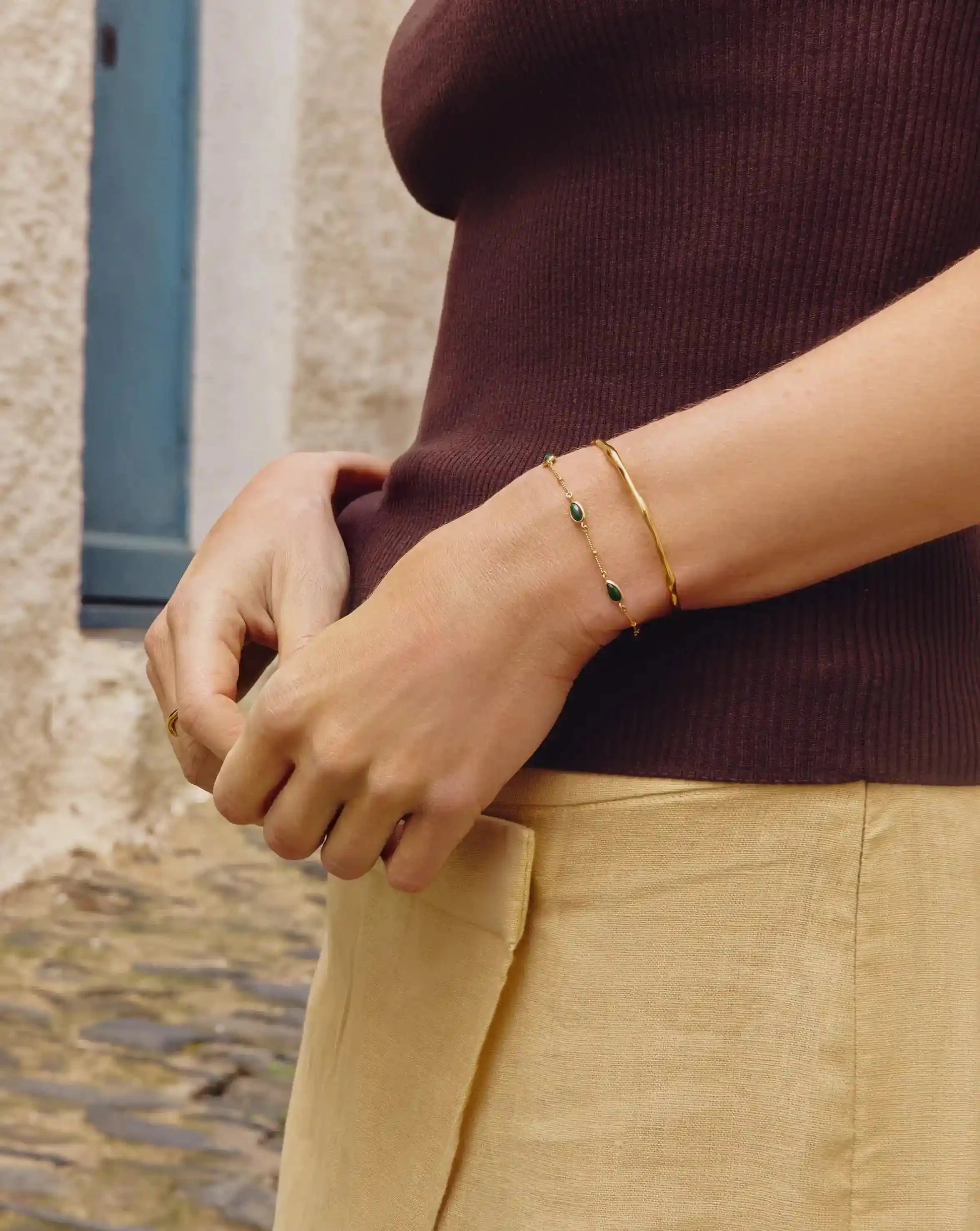 Magma Gemstone & Molten Cuff Bracelet Set | 18ct Gold Vermeil / 18ct Gold Plated Bracelets Missoma 