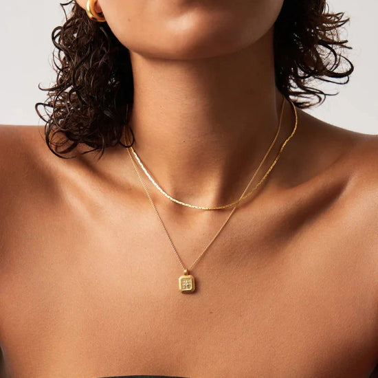 March Birthstone Necklace & Charm Earrings Set | 18ct Gold Vermeil/Milky Aquamarine Necklaces Missoma 