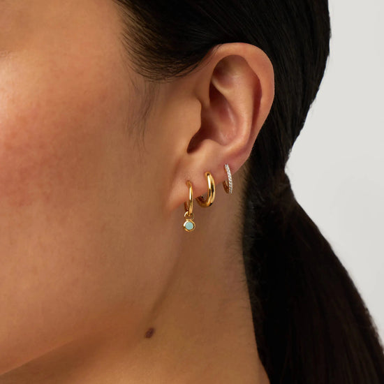 March Birthstone Necklace & Charm Earrings Set | 18ct Gold Vermeil/Milky Aquamarine Necklaces Missoma 