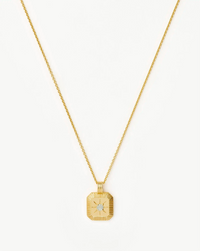 March Birthstone Pendant Necklace | 18ct Gold Vermeil/Dyed Aqua Chalcedony Necklaces Missoma 