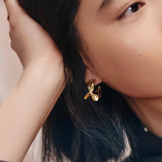 MARKGONG Bow Hoop Earrings | 18ct Gold Plated Earrings Missoma 