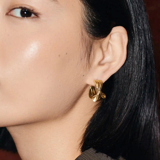 MARKGONG Bow Hoop Earrings | 18ct Gold Plated Earrings Missoma 