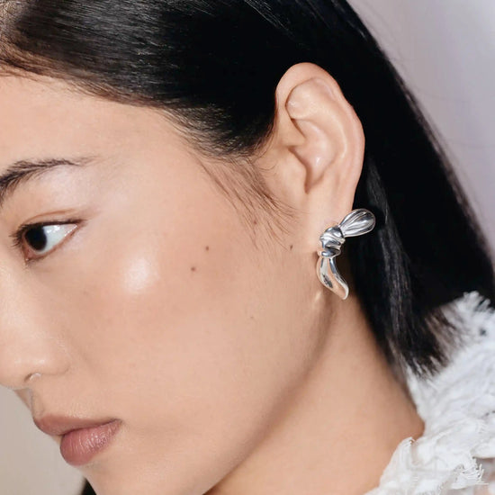 MARKGONG Bow Oversized Stud Earrings | Silver Plated Earrings Missoma 